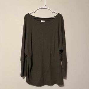 Lucky Brand Dark Olive Long Sleeve Top